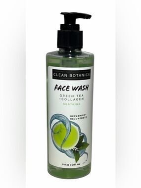 Clean Botanica Green Tea Collagen Face Wash Soothing - 8oz - BRAND NEW!